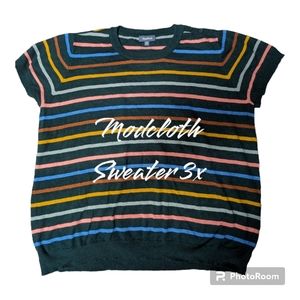 Modcloth Sweater Shirt 3x rainbow green fall